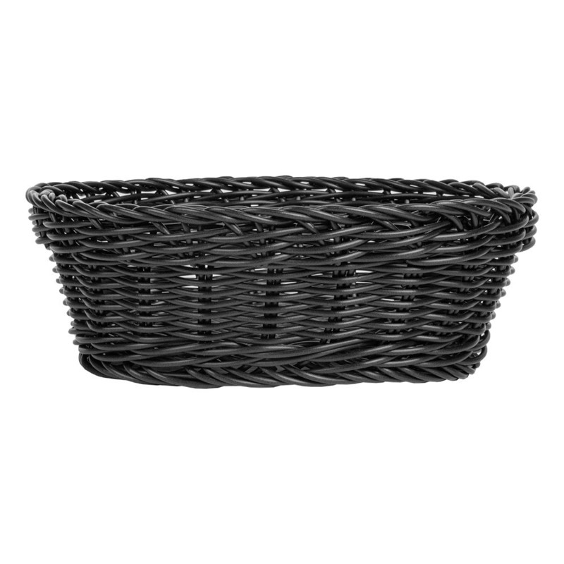 Košarica pletena OVALNA, ČRNA Fi: 23 x 17 x 8 cm (12 kosov) vse-za-bar/207.78.IMG-01
