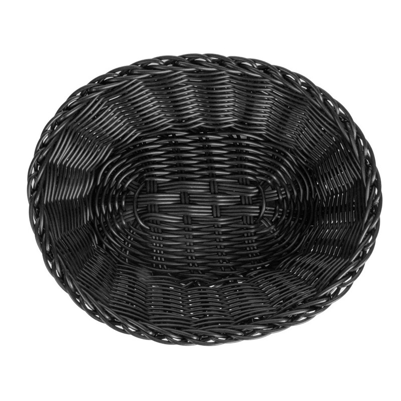 Košarica pletena OVALNA, ČRNA Fi: 23 x 17 x 8 cm (12 kosov) vse-za-bar/207.78.IMG-02