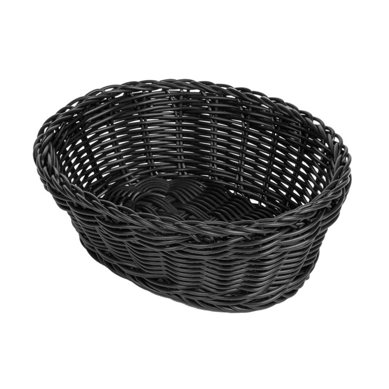 Košarica pletena OVALNA, ČRNA Fi: 23 x 17 x 8 cm (12 kosov) vse-za-bar/207.78.IMG-03