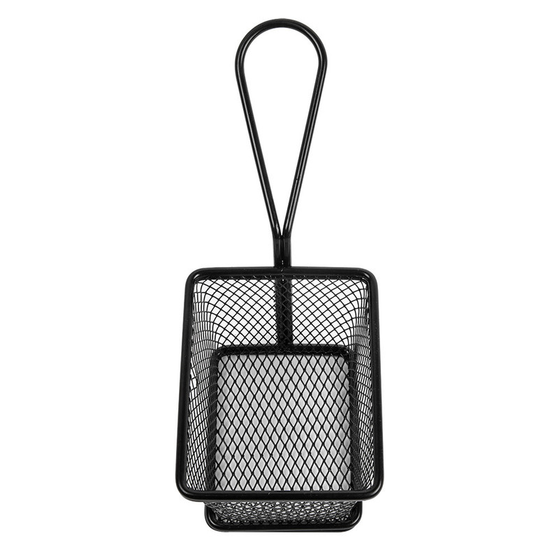 Servirna jeklena mrežasta košarica ČRNA Fi: 10 x 7,8 x 7 cm (6 kosov) vse-za-bar/228.76.IMG-02