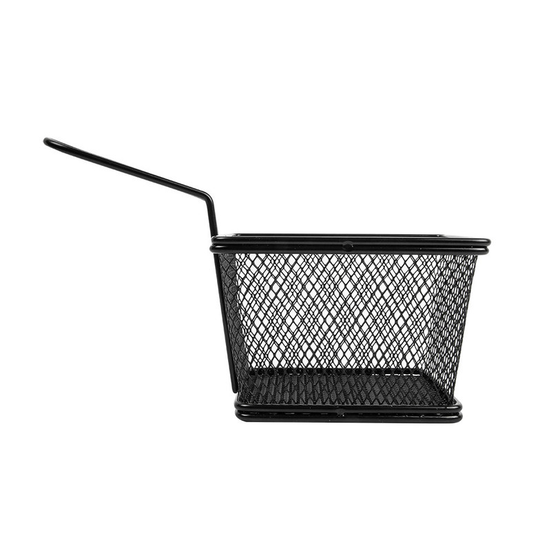 Servirna jeklena mrežasta košarica ČRNA Fi: 12,5 x 10 x 7,5 cm (6 kosov) vse-za-bar/228.77.IMG-01