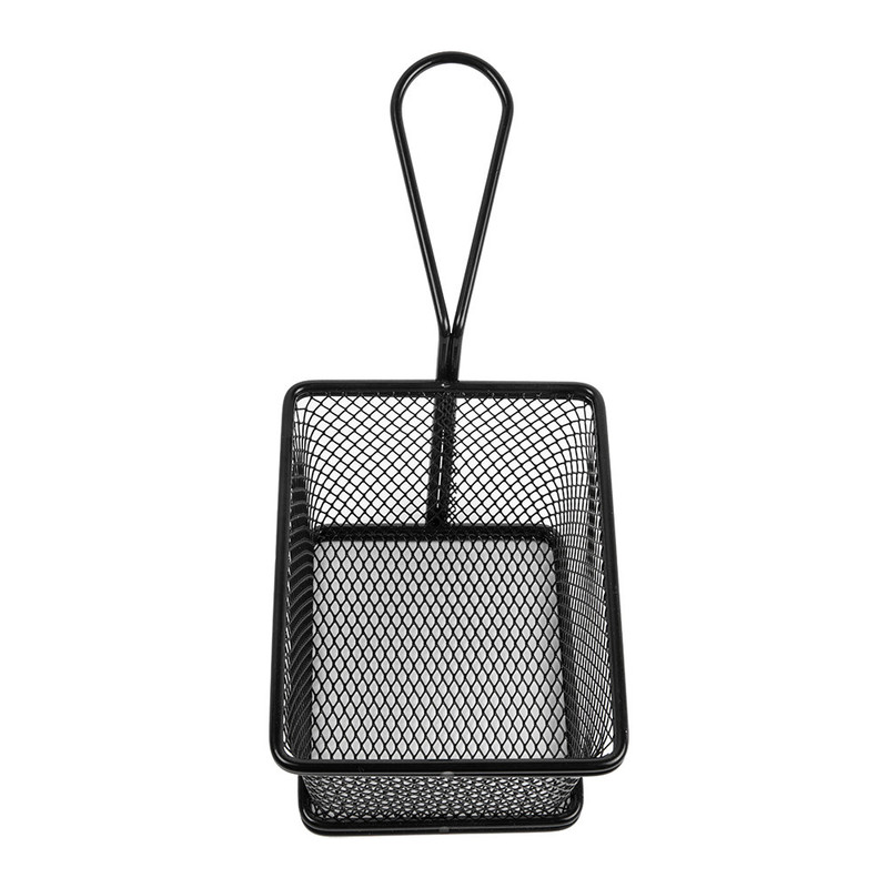 Servirna jeklena mrežasta košarica ČRNA Fi: 12,5 x 10 x 7,5 cm (6 kosov) vse-za-bar/228.77.IMG-02