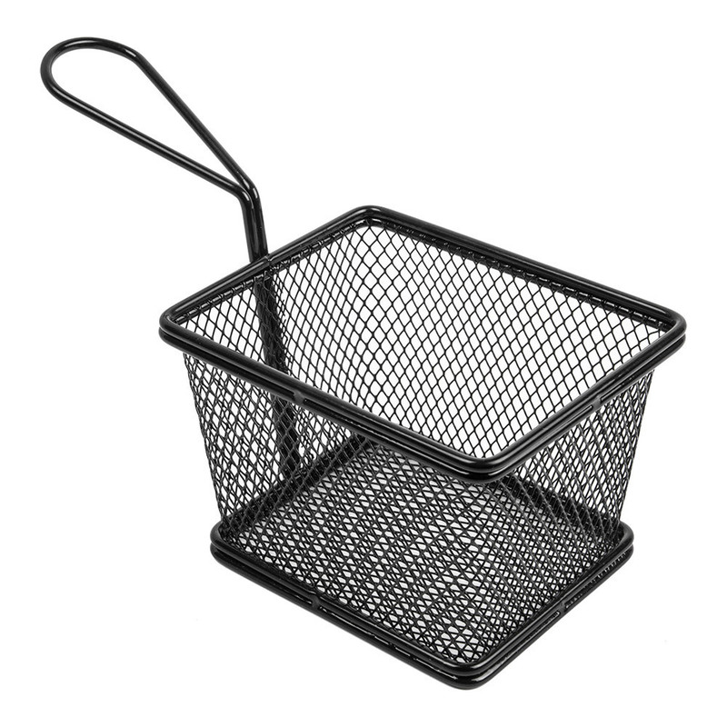 Servirna jeklena mrežasta košarica ČRNA Fi: 12,5 x 10 x 7,5 cm (6 kosov) vse-za-bar/228.77.IMG-03