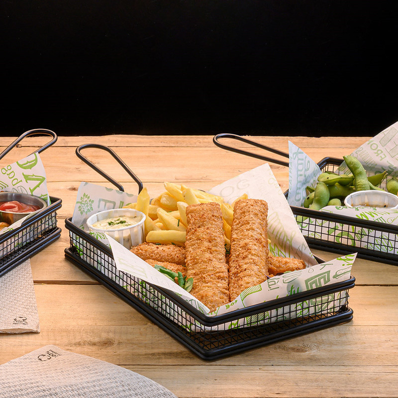 Servirna jeklena mrežasta košarica ČRNA Fi: 24 x 15 x 3,5 cm (6 kosov) vse-za-bar/228.79.IMG-04