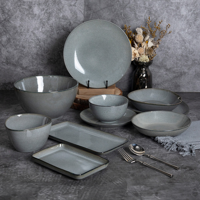 Krožnik "Akala" ZELENO/SIV - Fi: 21 x 14,5 x 2,7 cm (6 kosov) vse-za-bar/277.05-IMG-PLACEMENT